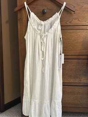 Robin Piccone White Strapless Tie-Front Sundress